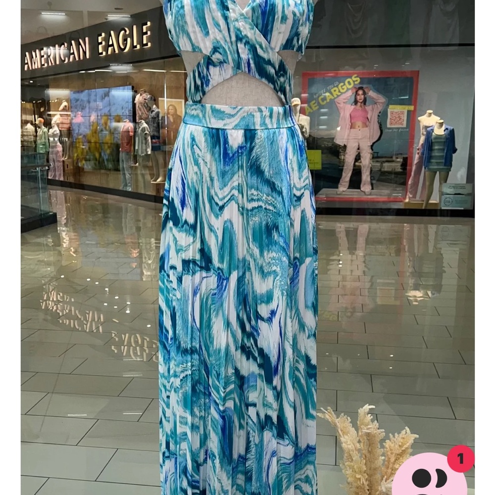 Blue and White Maxi Dress